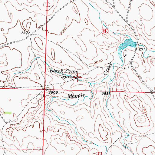 Topographic Map of Black Crow Spring, SD