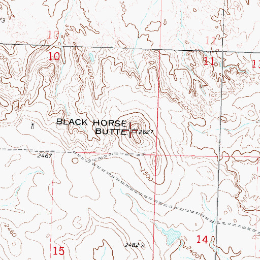 Topographic Map of Black Horse Butte, SD