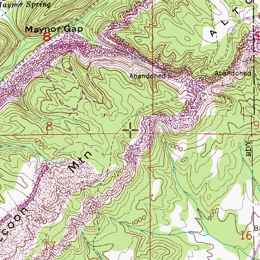 Topographic Map of Raccoon Mountain, AL