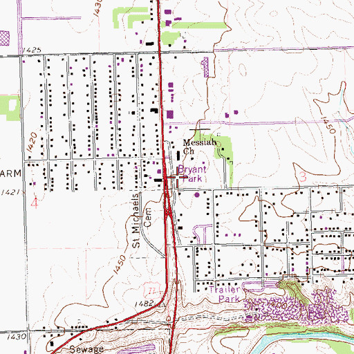 Topographic Map of Bryant Park, SD