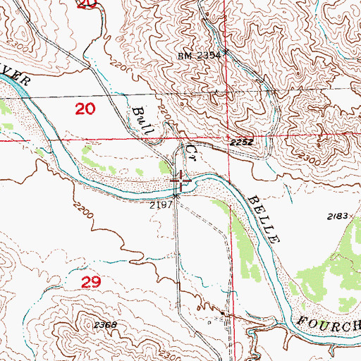 Topographic Map of Bull Creek, SD