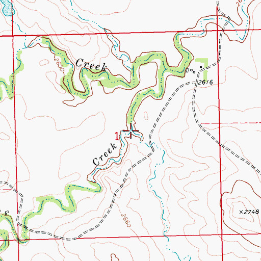 Topographic Map of Bull Run Creek, SD