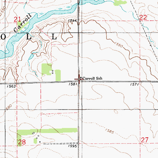 Topographic Map of Carroll School, SD