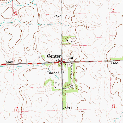Topographic Map of Center, SD