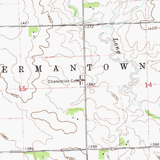 Topographic Map of Chancellor Baptist Cemetery, SD
