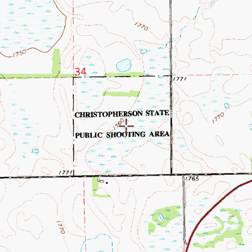 Topographic Map of Christopherson State Public Shooting Area, SD