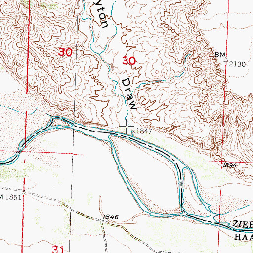 Topographic Map of Clayton Draw, SD