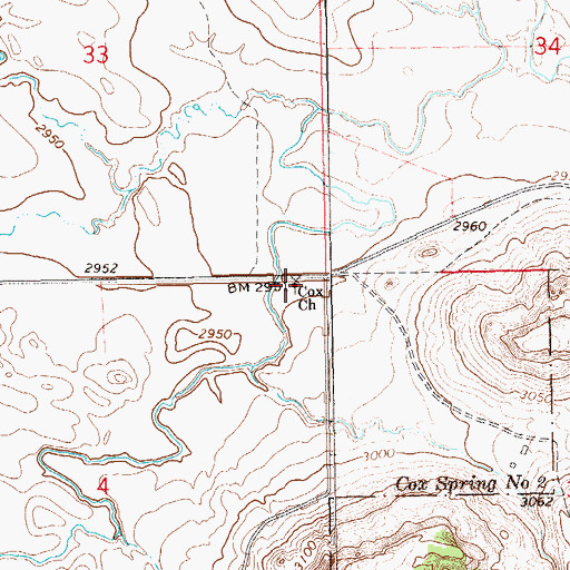 Topographic Map of Cox Church, SD