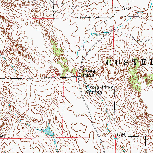 Topographic Map of Craig Pass, SD