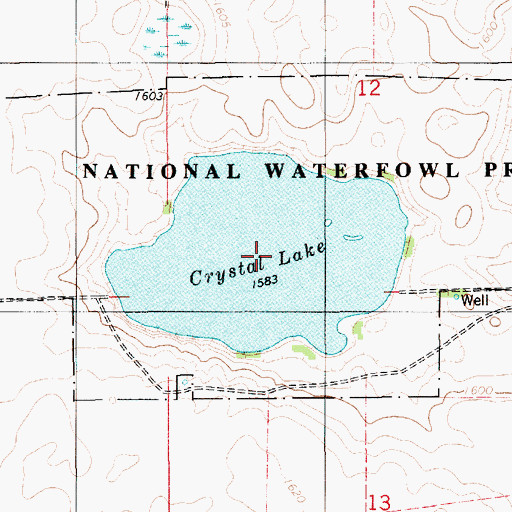 Topographic Map of Crystal Lake, SD