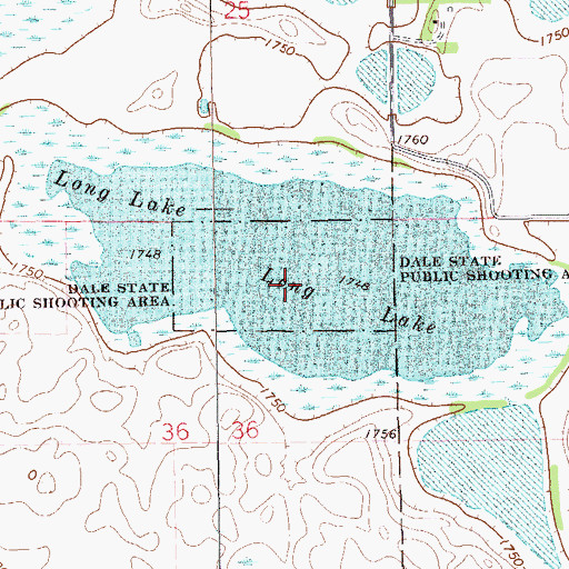Topographic Map of Dale State Public Shooting Area, SD