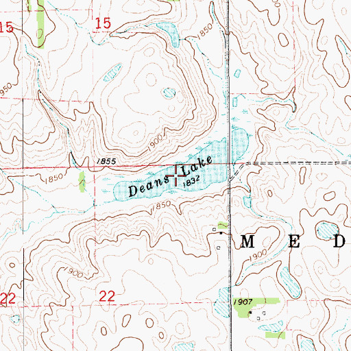 Topographic Map of Deans Lake, SD