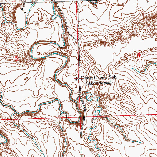 Topographic Map of Deep Creek School, SD