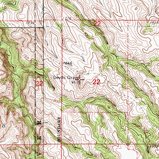 Topographic Map of Devils Grave Hill, SD