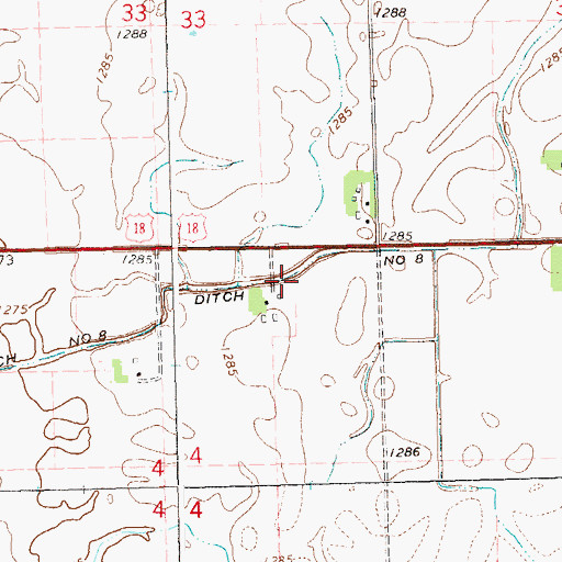 Topographic Map of Ditch Number Eight, SD