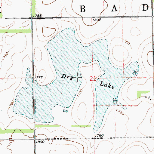 Topographic Map of Dry Lake, SD
