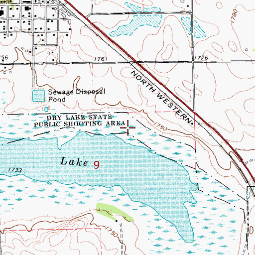Topographic Map of Dry Lake State Public Shooting Area, SD