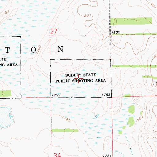 Topographic Map of Dudley State Public Shooting Area, SD
