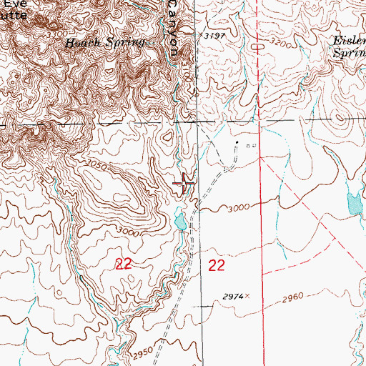Topographic Map of Eagles Nest Canyon, SD