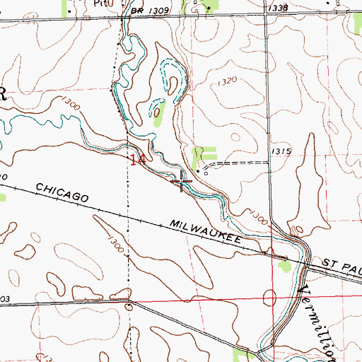 Topographic Map of East Fork Vermillion River, SD