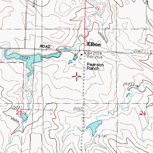 Topographic Map of Elbon, SD