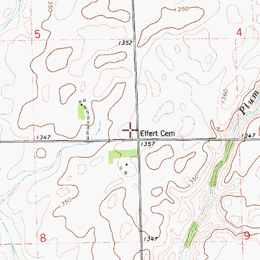 Topographic Map of Elfert Cemetery, SD