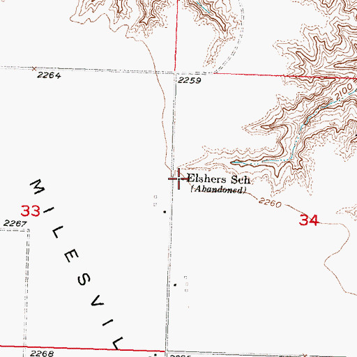 Topographic Map of Elshers School, SD