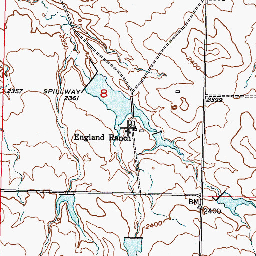Topographic Map of England Ranch, SD