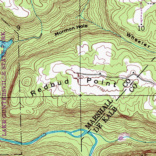 Topographic Map of Redbud Point, AL