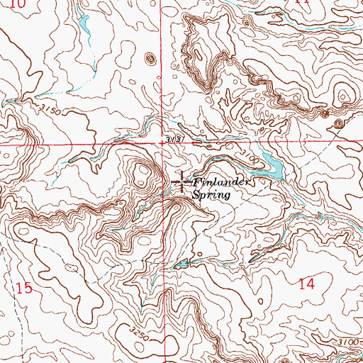 Topographic Map of Finlander Spring, SD