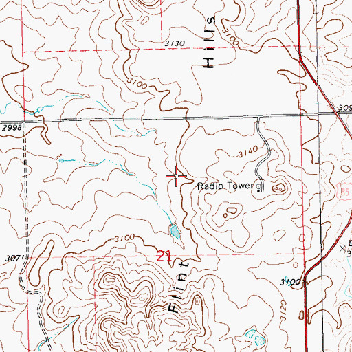 Topographic Map of Flint Hills, SD