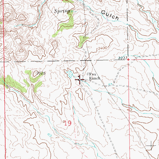 Topographic Map of Fox Ranch, SD