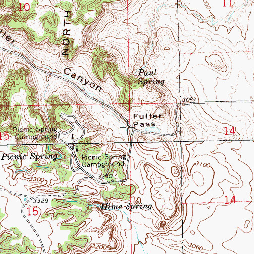 Topographic Map of Fuller Pass, SD