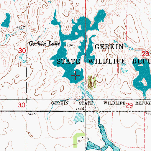 Topographic Map of Gerkin Lake, SD