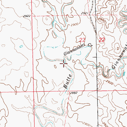 Topographic Map of Giannonatti Creek, SD
