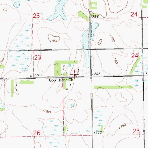 Topographic Map of Good Hope Church, SD