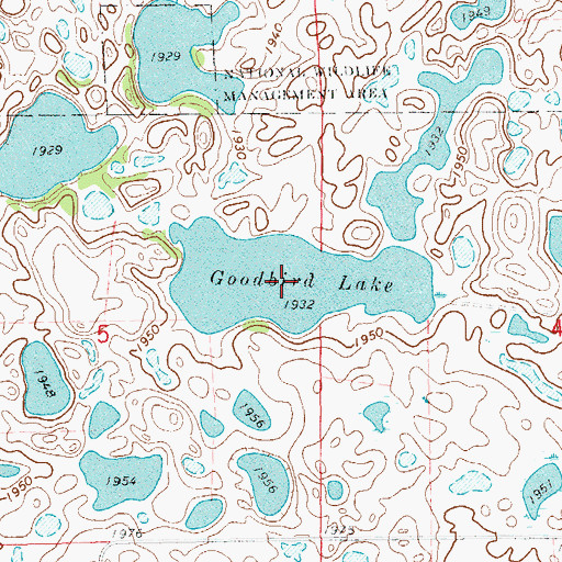 Topographic Map of Goodbird Lake, SD