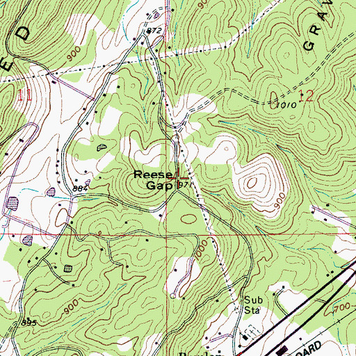 Topographic Map of Reese Gap, AL