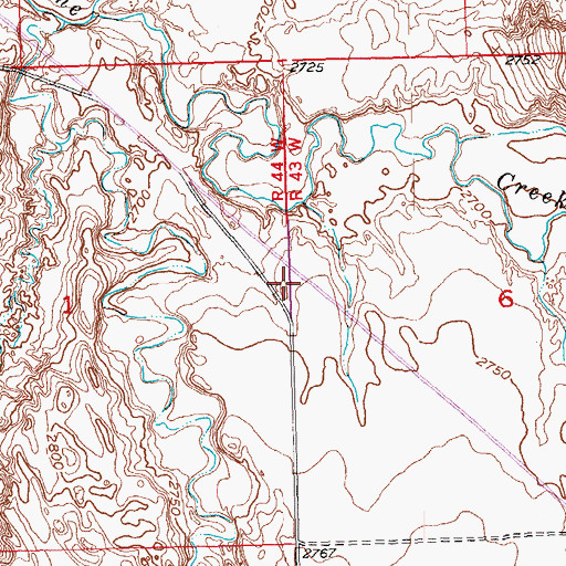 Topographic Map of Gull School, SD