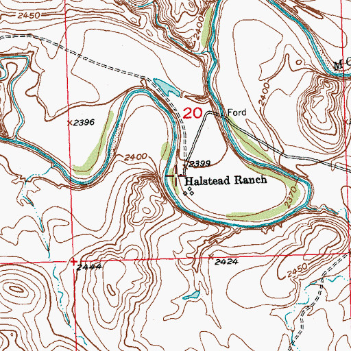 Topographic Map of Halstead Ranch, SD