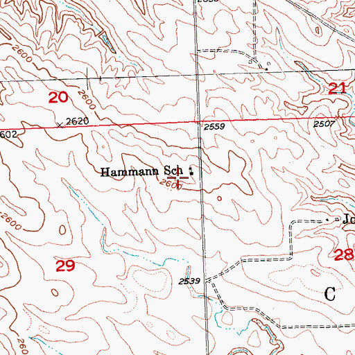 Topographic Map of Hammann School, SD