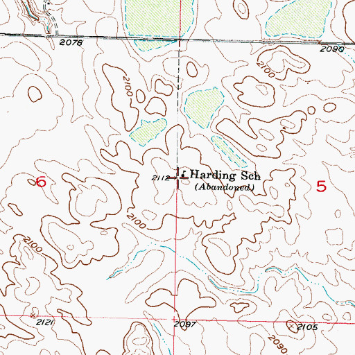 Topographic Map of Harding School, SD