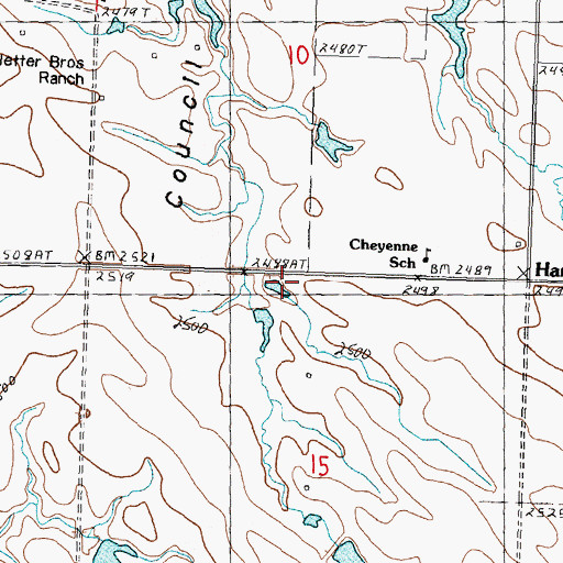 Topographic Map of Hartley, SD