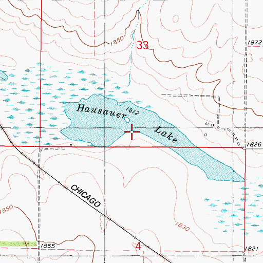 Topographic Map of Hausauer Lake, SD