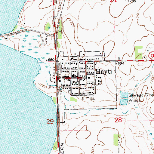 Topographic Map of Hayti, SD