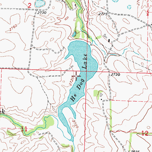 Topographic Map of He Dog Lake, SD