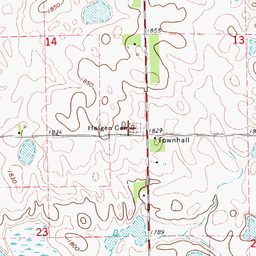Topographic Map of Helgen Cemetery, SD
