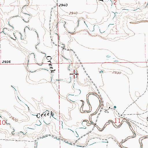 Topographic Map of Hilderbrand Creek, SD