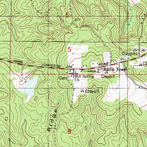Topographic Map of Reid Settlement, AL
