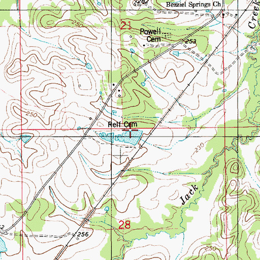 Topographic Map of Relf Cemetery, AL